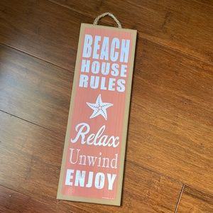“Beach House Rules” sign